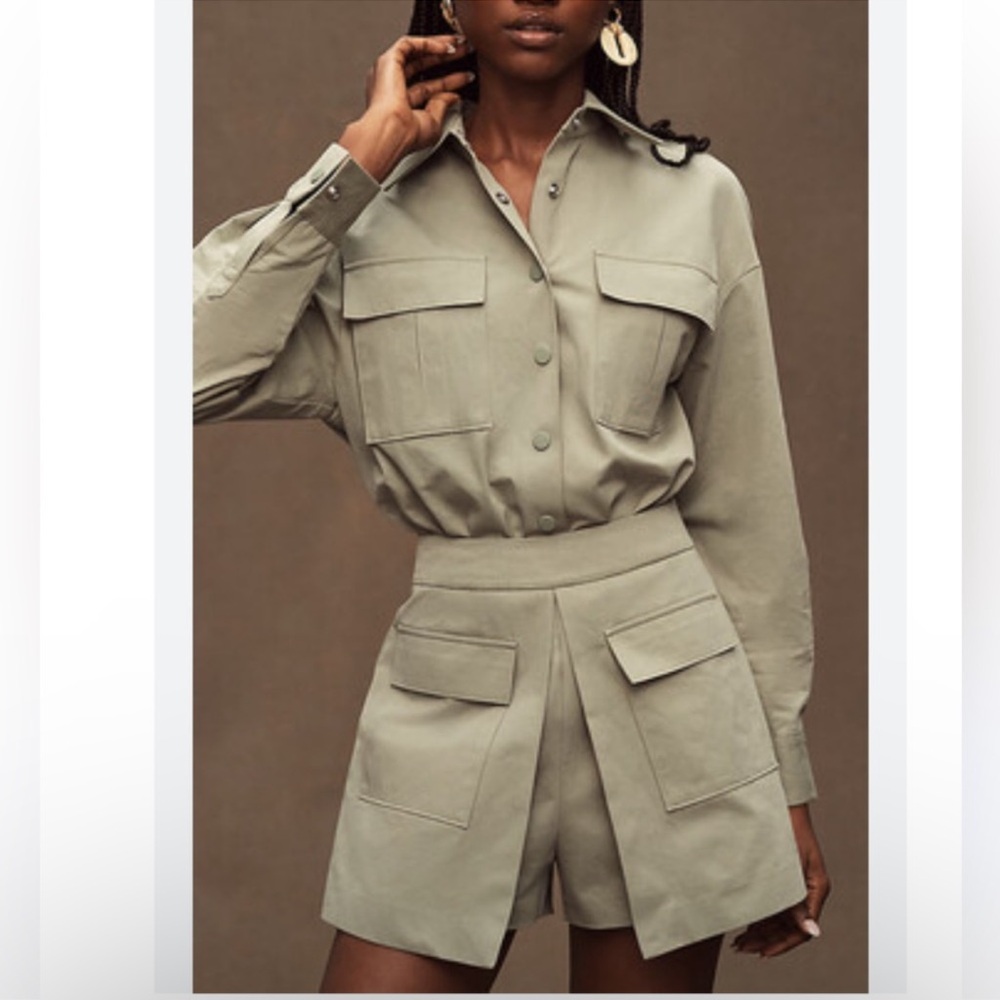 NWT Anthropologie utility long sleeve romper